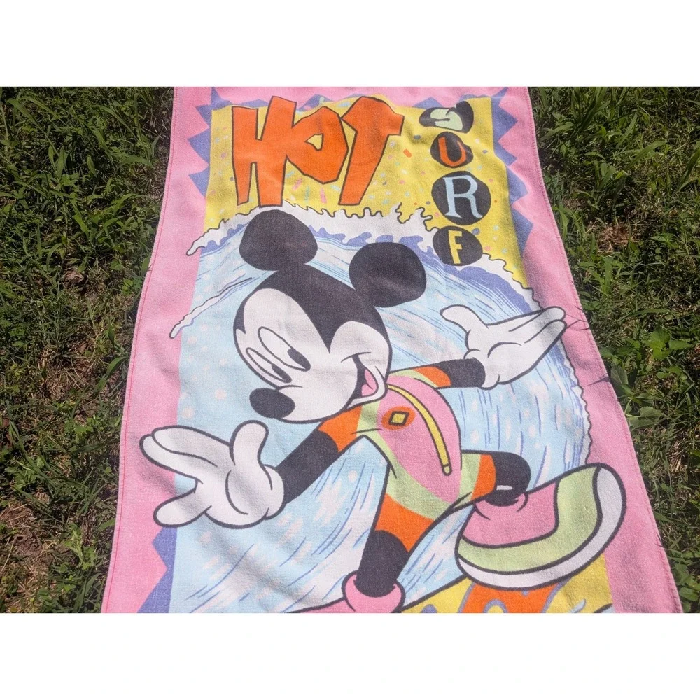 Vintage Disney Mickey Mouse Hot Surf Beach Bath Towel Jay Franco 54